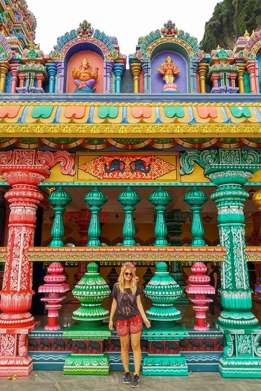 Amy at the colourful Batu Caves