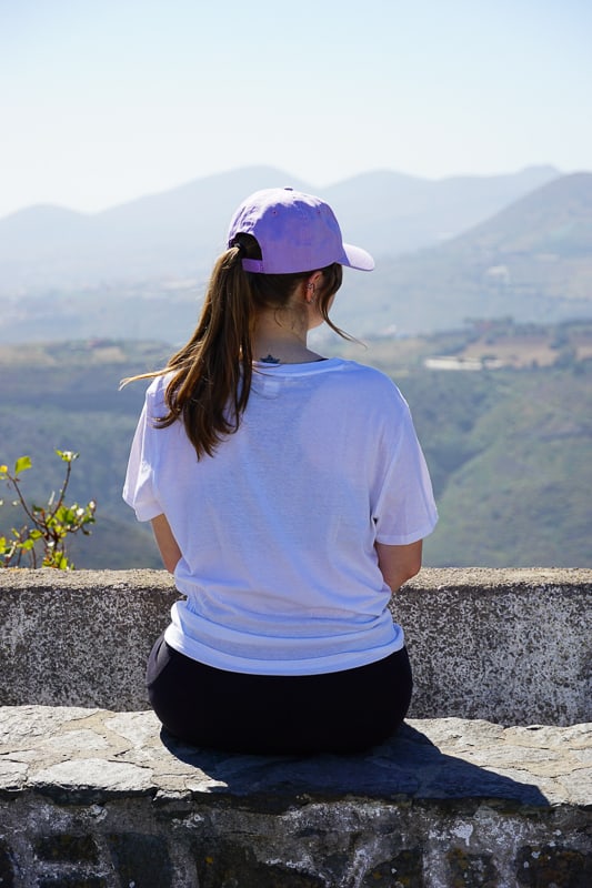 Amy admiring the views of the Caldera