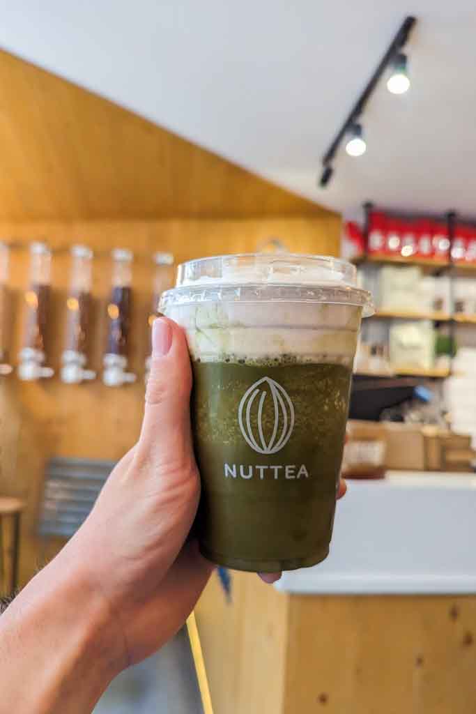 Matcha with cream from Nuttea in London