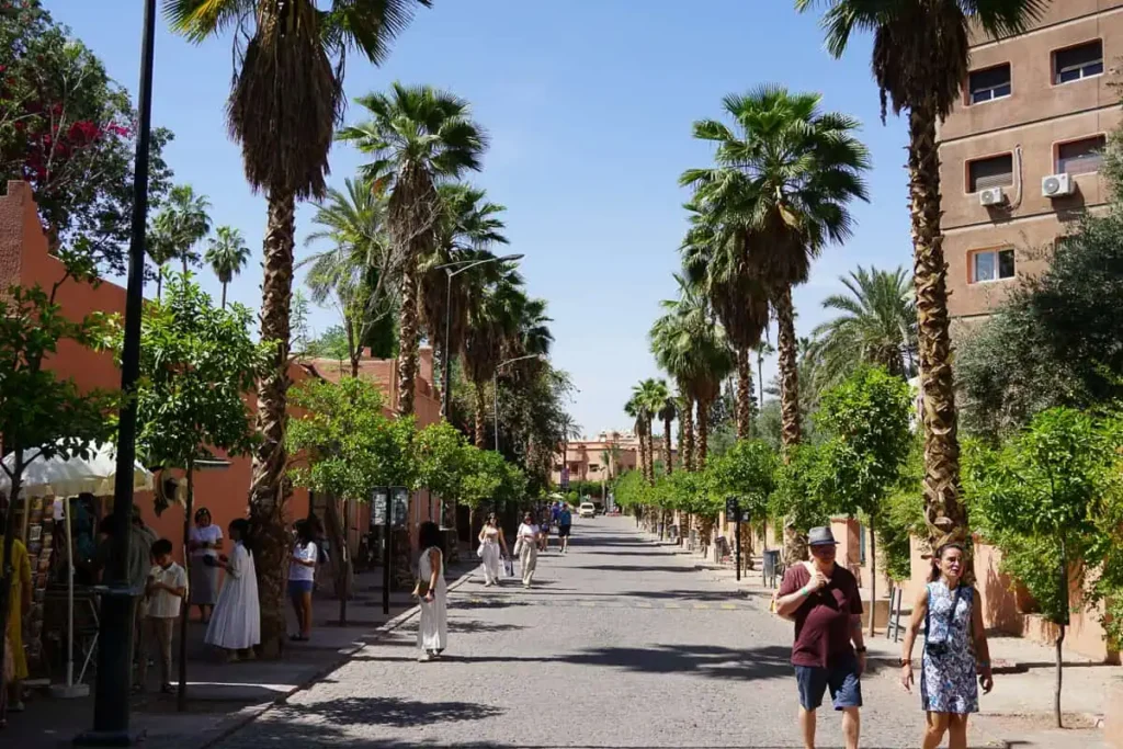 The street of Jardin Majorelle