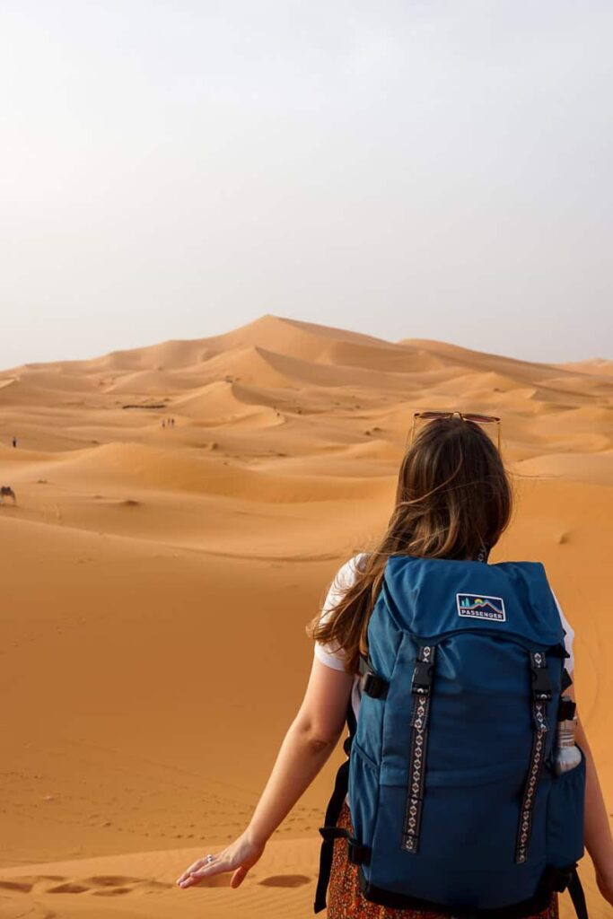 Amy in awe of the Sahara Desert