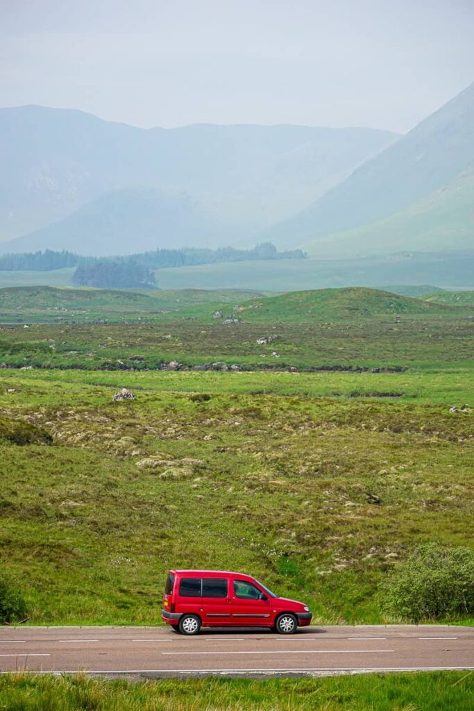 Trusty micro camper in the Scottish Highlands