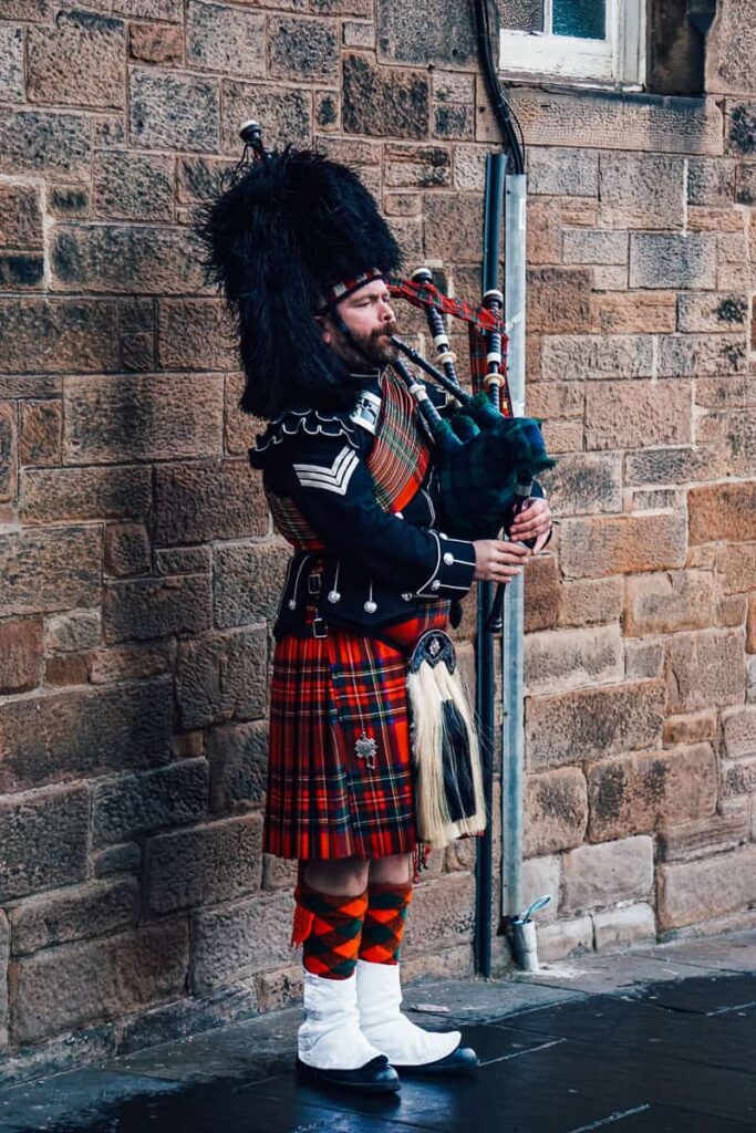 Bagpiper near Edinburgh Castle