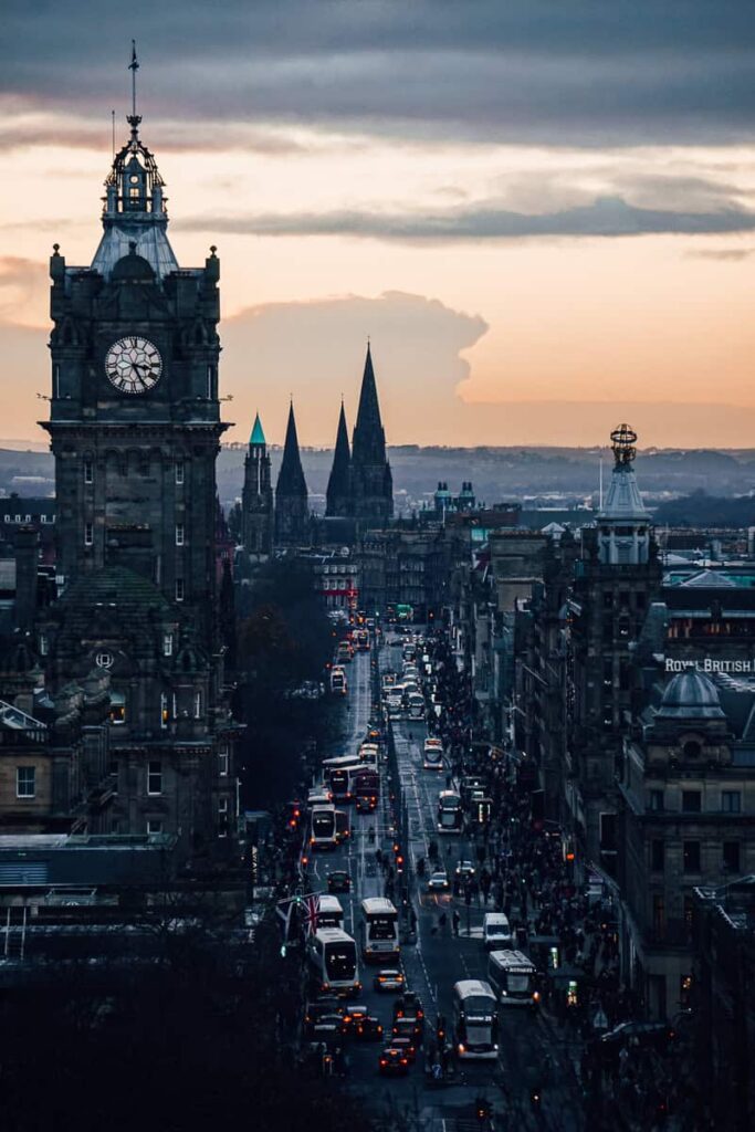 Edinburgh city at dusk 