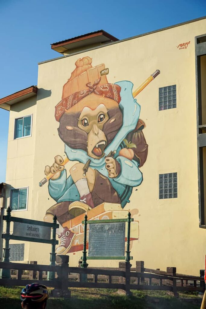 Monkey street art in Lopburi