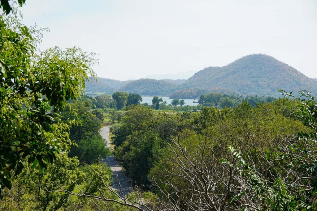 View of Sub Lek Reservoir from a nearby Temple