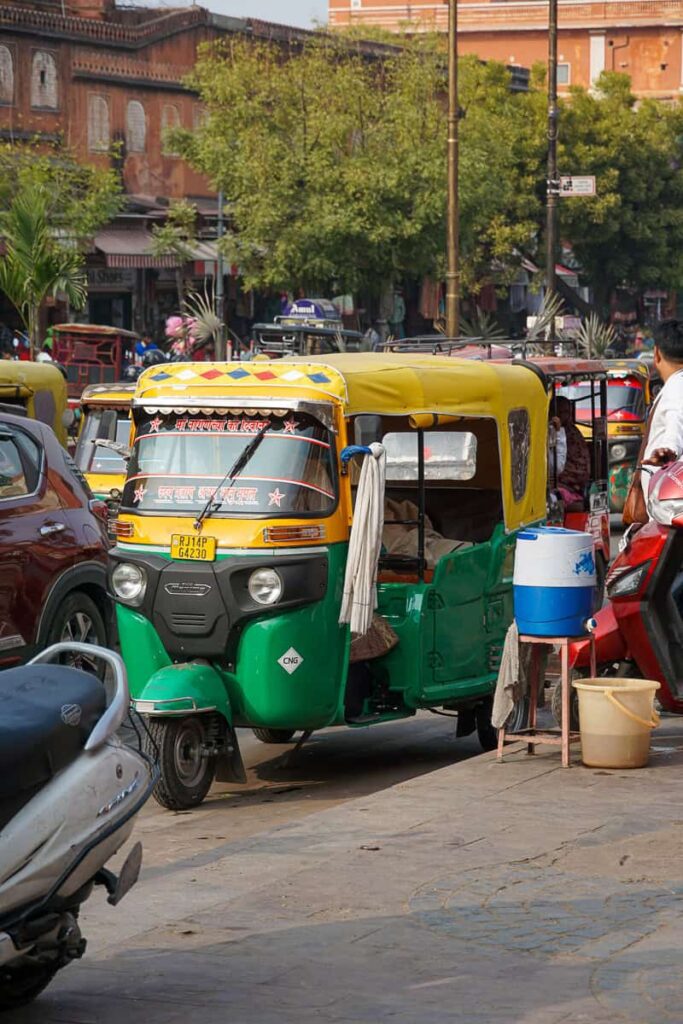Tuk tuk parked in Jaipur