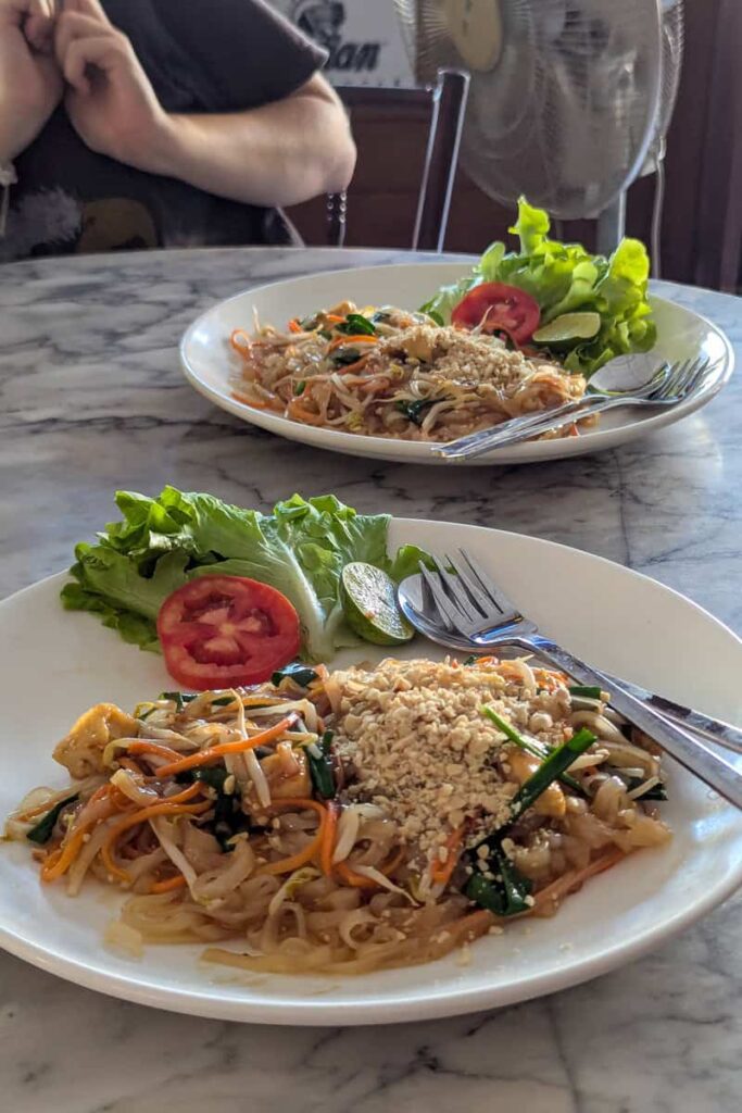 Vegan Pad Thai at Noom's Guesthouse