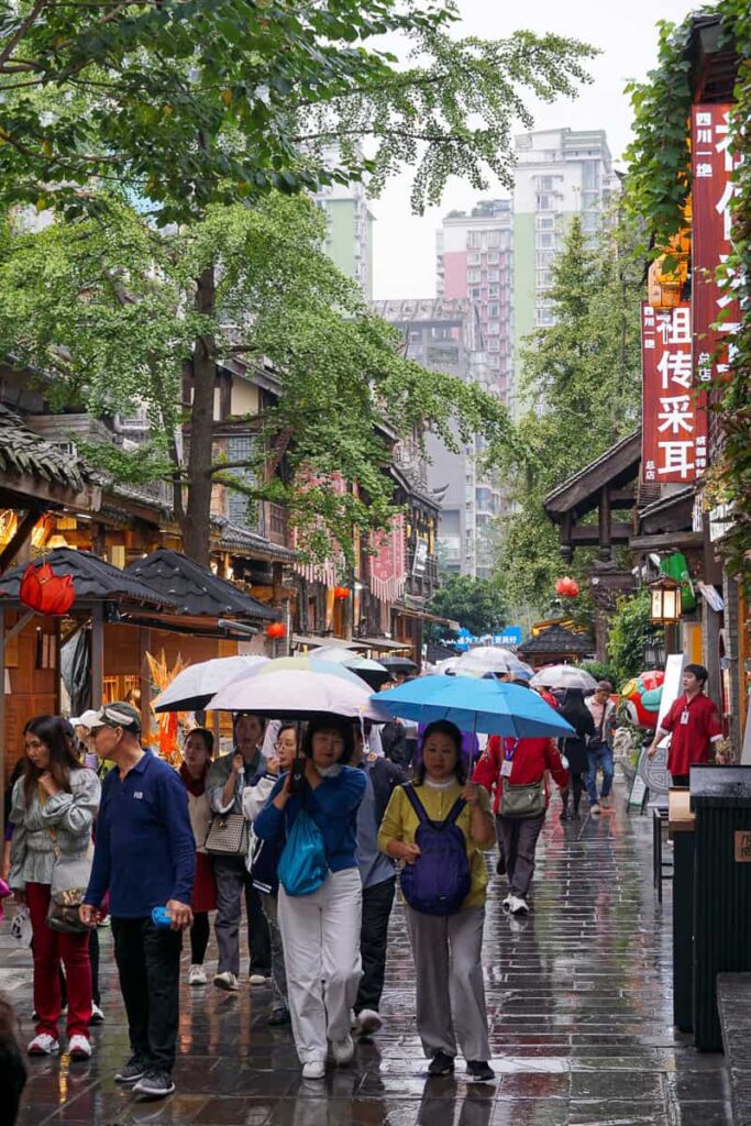 The rainy streets of Chengdu